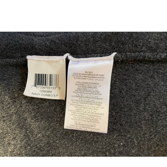 BCBGMAXAZRIA Wool Blend Open Front Coat Funnel Neck Detail Size S - Picture 7 of 9